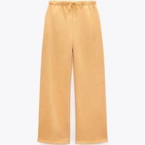 NWT Zara Plush Jogging Sweat Pants in Orange, Small